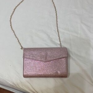Glittery Pink Chain Clutch